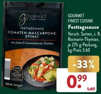 Aldi Süd GOURMET FINEST CUISINE Festtagssauce 275 g Packung Angebot