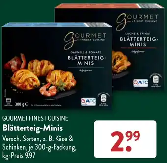 Aldi Süd GOURMET FINEST CUISINE Blätterteig-Minis 300 g Packung Angebot