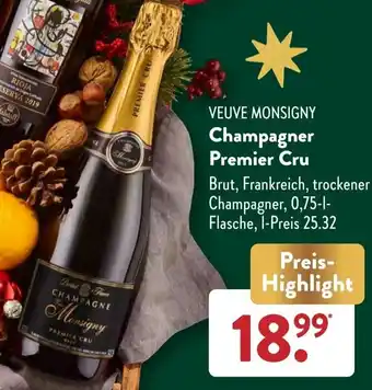 Aldi Süd VEUVE MONSIGNY Champagner Premier Cru 0,75 L Flasche Angebot