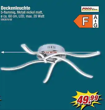 Poco Deckenleuchte Poco Line5-flamming Metall Nickel Matt Led Max 20 Watt Angebot