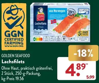 Aldi Süd GOLDEN SEAFOOD Lachsfilets 250 g Packung Angebot