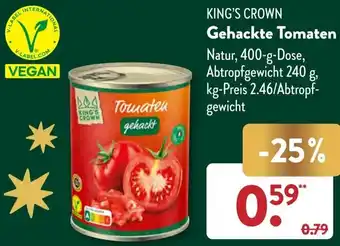 Aldi Süd KING'S CROWN Gehackte Tomaten 400 g Dose Angebot