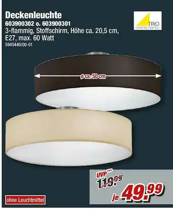 Poco Deckenleuchte 603900302 O. 603900301 Angebot