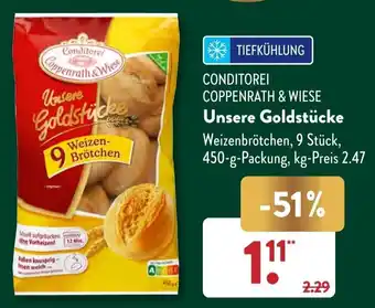 Aldi Süd CONDITOREI COPPENRATH & WIESE Unsere Goldstücke 450 g Packung Angebot