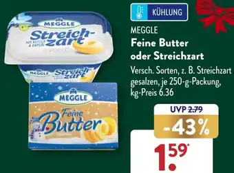 Aldi Süd MEGGLE Feine Butter oder Streichzart 250 g Packung Angebot