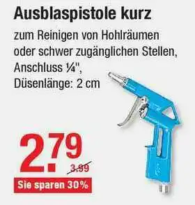 V Baumarkt Ausblaspistole Kurz Angebot