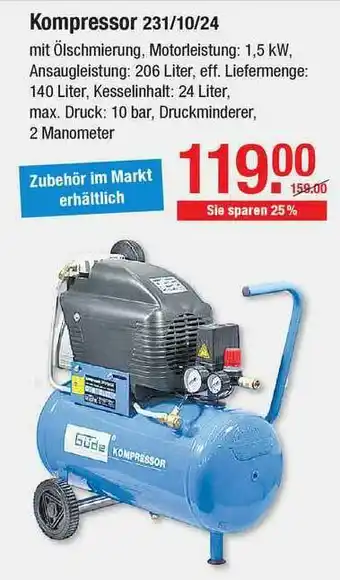 V Baumarkt Kompressor Angebot