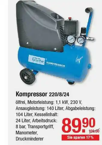 V Baumarkt Kompressor Angebot