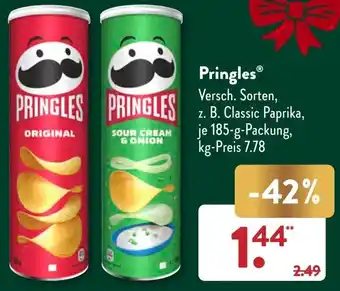 Aldi Süd Pringles 185 g Packung Angebot