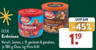 Aldi Süd ÜLTJE Erdnüsse 180 g Dose Angebot