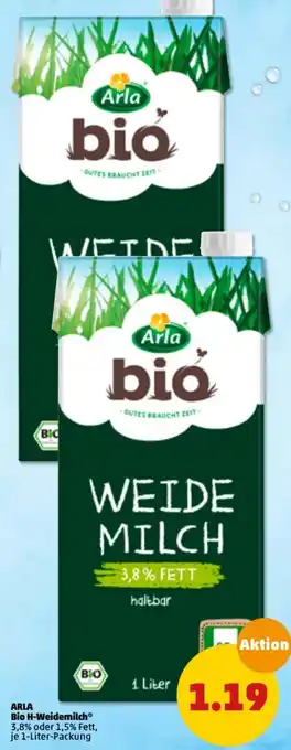 PENNY Arla Bio H-Weidemilch 1L Angebot