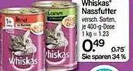 V Markt Whiskas Nassfutter Versch. Sorten 400 G Angebot