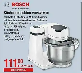 V Markt Bosch Küchenmaschine Mums2ew00 Angebot