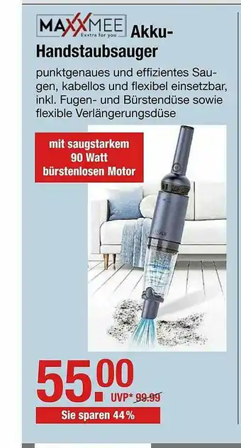 V Markt Maxxmee Akku-handstaubsauger Angebot