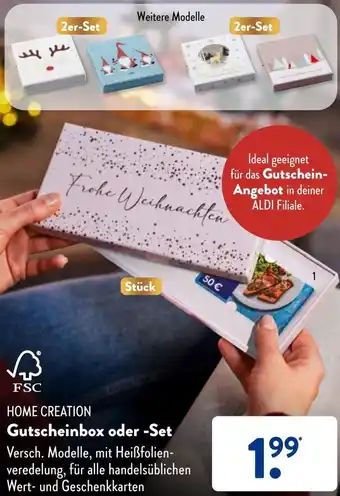 Aldi Süd HOME CREATION Gutscheinbox oder Set Angebot