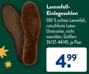 Aldi Süd Lammfell-Einlegesohlen Angebot