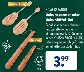 Aldi Süd HOME CREATION Schuhspanner oder Schuhlöffel-Set Angebot