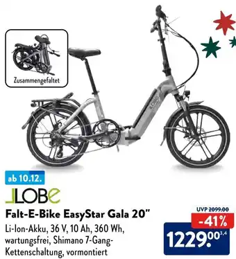 Aldi Süd JLOBE Falt-E-Bike EasyStar Gala 20" Angebot