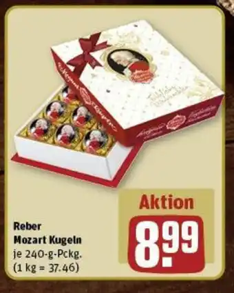 REWE Reber Mozart Kugeln je 240 g Angebot