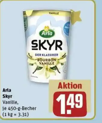 REWE Arla Skyr Vanille, je 450-g-Becher Angebot