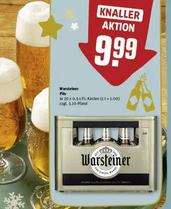 REWE Warsteiner Pils je 20 x 0,5-l-Fl.-Kasten Angebot