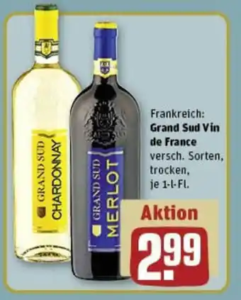 REWE Frankreich: Grand Sud Vin de France versch. Sorten, trocken, je 1-l-Fl. Angebot