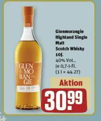 REWE Glenmorangie Highland Single Malt Scotch Whisky 10J. je 0,7-l-Fl. Angebot