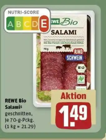 REWE REWE Bio Salamis geschnitten, je 70 g Angebot