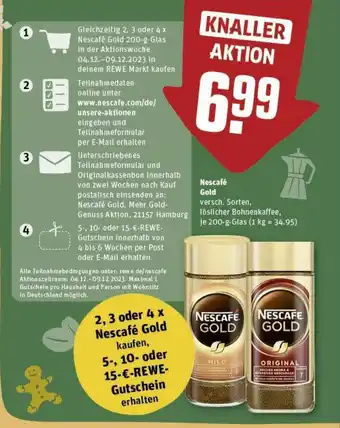 REWE Nescafé Gold versch. Sorten, löslicher Bohnenkaffee, je 200 g Angebot