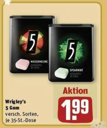 REWE Wrigley's 5 Gum versch. Sorten, je 35-St.-Dose Angebot