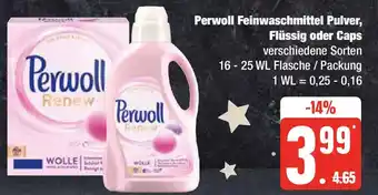 Edeka Perwoll Feinwaschmittel Pulver, Flüssig oder Caps 16 - 25 WL Angebot