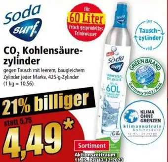 Norma Soda CO₂ Kohlensäure-zylinder 425 g Zylinder Angebot