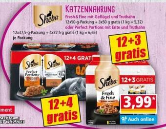 Norma Sheba KATZENNAHRUNG 12 x 50 g Packung + 3 x 50 g gratis Angebot