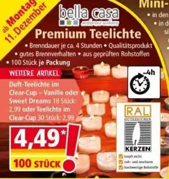 Norma bella casa Premium Teelichte Angebot