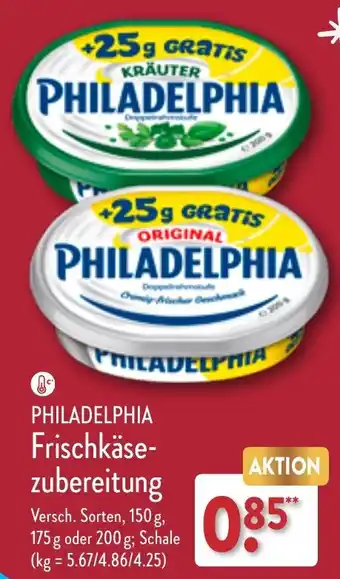 Aldi Nord PHILADELPHIA Frischkäse- zubereitung 175 g oder 200 g Schale Angebot