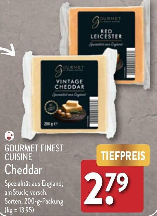 GOURMET FINEST CUISINE Cheddar 200 g Packung Angebot bei Aldi Nord