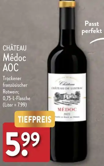 Aldi Nord CHÂTEAU Médoc AOC 0,75 l Flasche Angebot