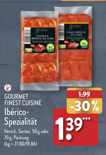 Aldi Nord GOURMET FINEST CUISINE Ibérico-Spezialität 70 g Packung Angebot