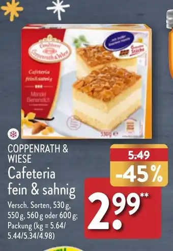 Aldi Nord COPPENRATH & WIESE Cafeteria fein & sahnig 600 g Angebot