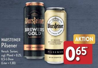 Aldi Nord WARSTEINER Pilsener 0,5 l Dose Angebot