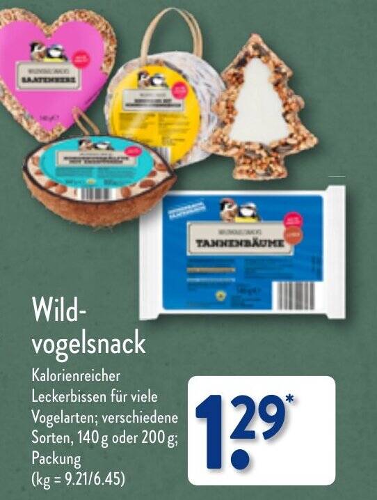 Wintervogelfutter 140 g oder 200 g Packung Angebot bei Aldi Nord