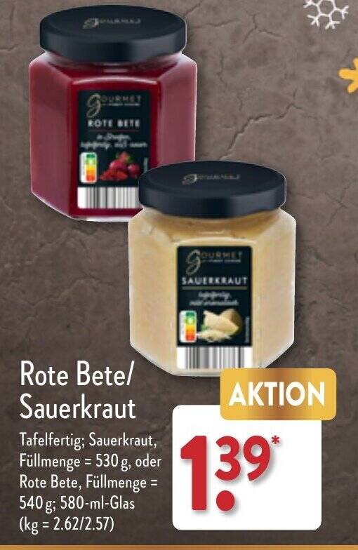 Rote Bete/ Sauerkraut 580 ml Glas Angebot bei Aldi Nord