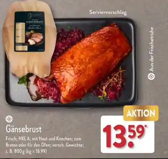 Aldi Nord GÄNSEBRUST 800 g Angebot