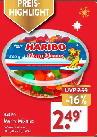 Aldi Nord HARIBO Merry Mixmas 500 g Dose Angebot