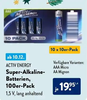 Aldi Nord ACTIV ENERGY Super-Alkaline-Batterien, 100er-Pack Angebot