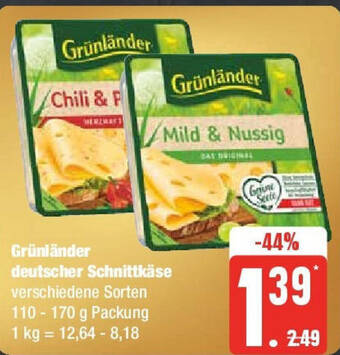 Marktkauf Grünländer deutscher Schnittkäse 110-170 g Packung Angebot