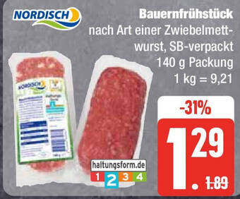 Marktkauf NORDISCH Bauernfrühstück 140 g Packung Angebot