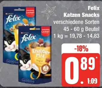 Marktkauf Felix Katzen Snacks 45-60 g Beutel Angebot