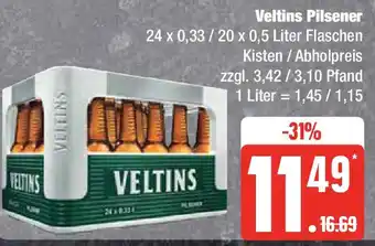 Marktkauf Veltins Pilsener 24 x 0,33/20 x 0,5 Liter Flaschen Angebot