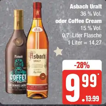 Marktkauf Asbach Uralt oder Coffee Cream 0,7 Liter Flasche Angebot